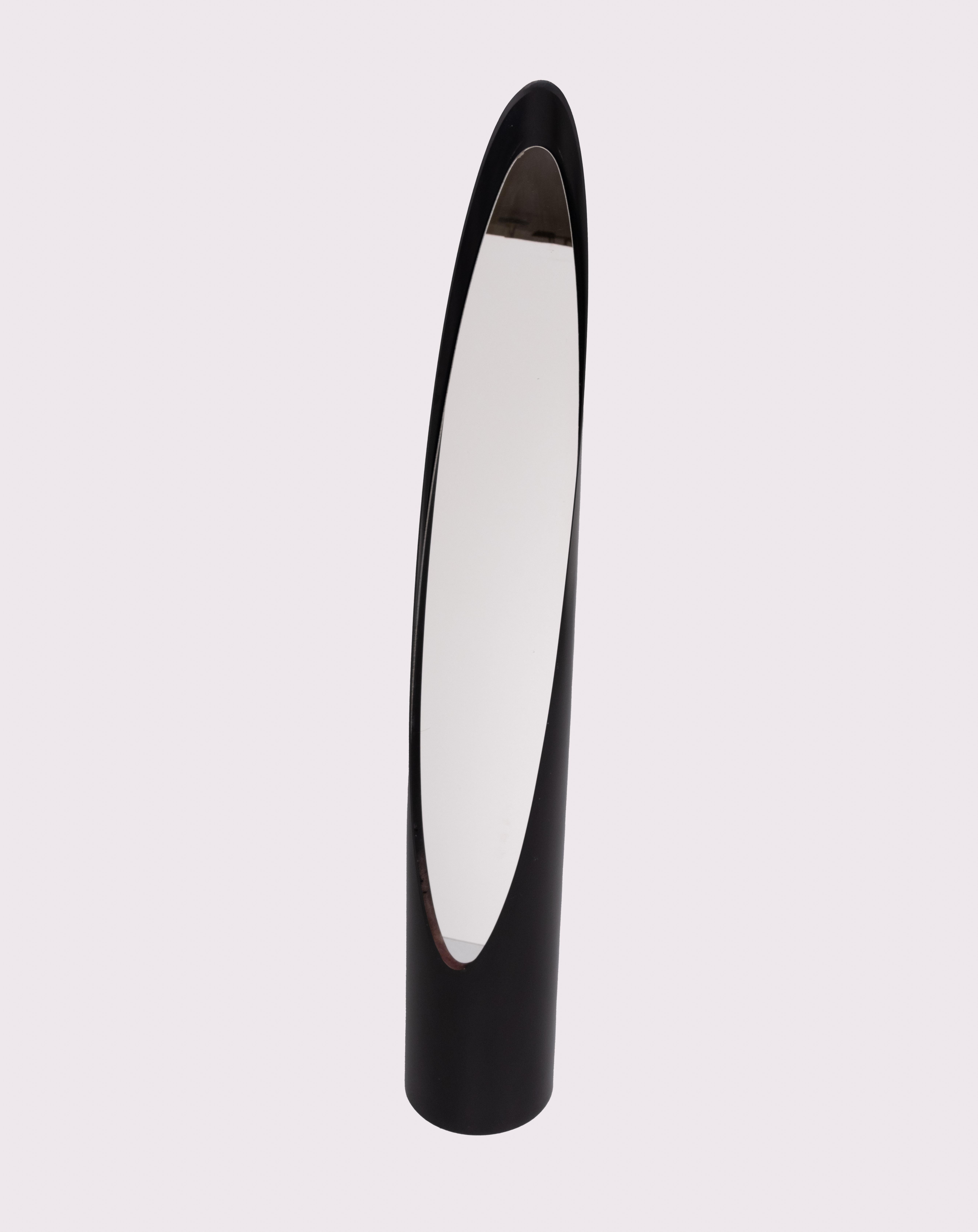 European Black Full length  lipstick mirror 1970s  For Sale