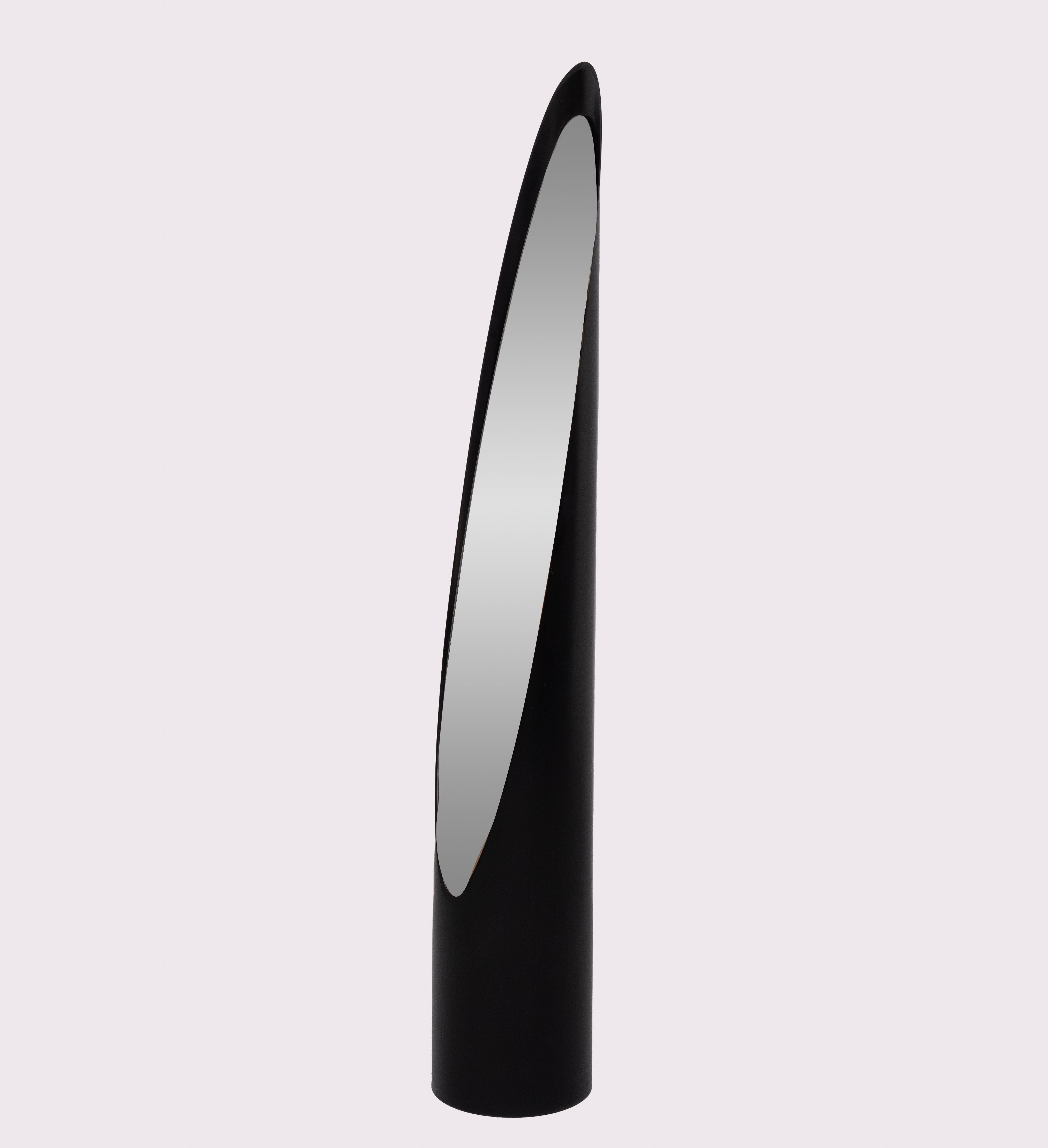 Black Full length  lipstick mirror 1970s  In Good Condition For Sale In Den Haag, NL