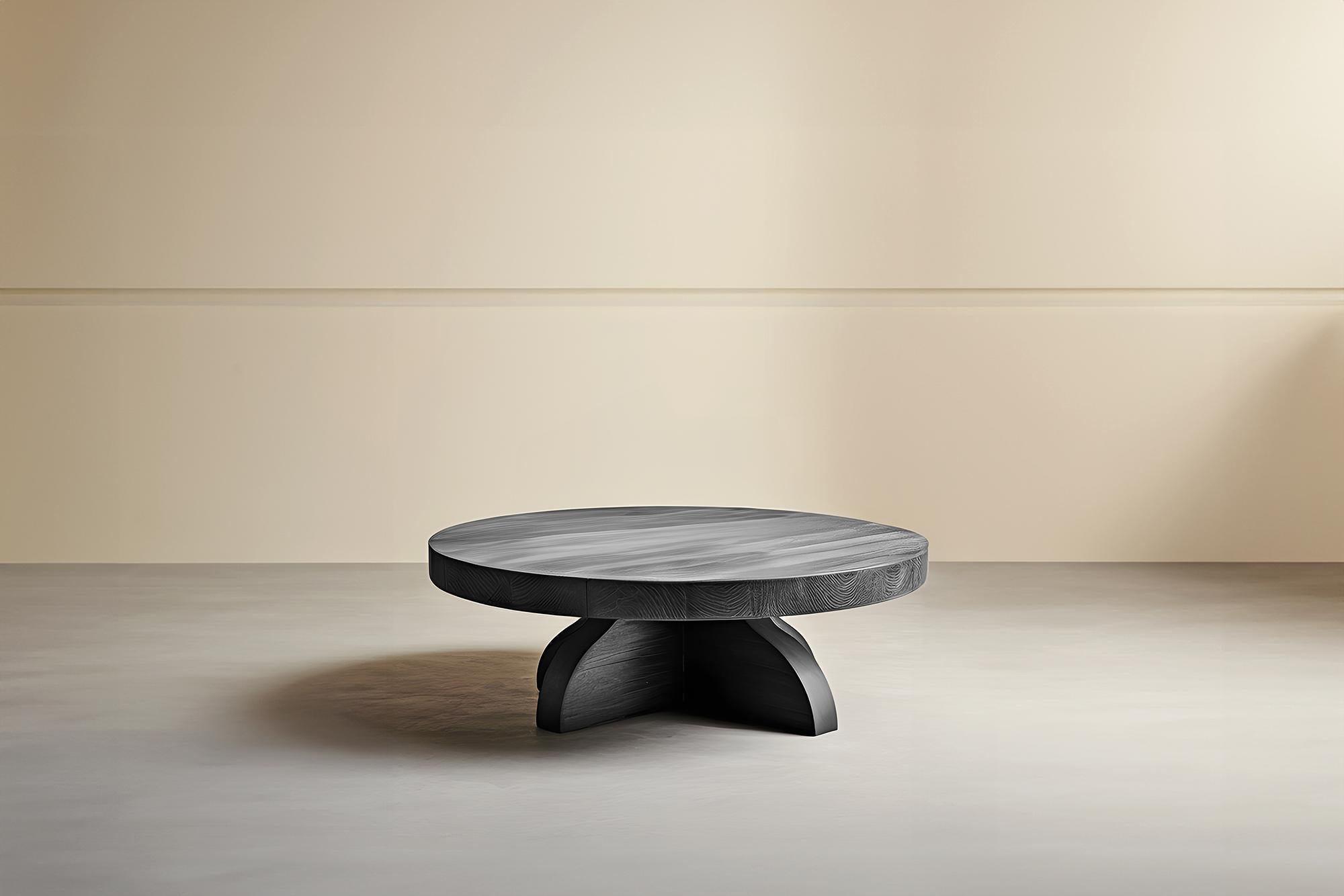 Brutalist Black Fundamenta Abstract Table 57 Contemporary Oak Design by NONO For Sale