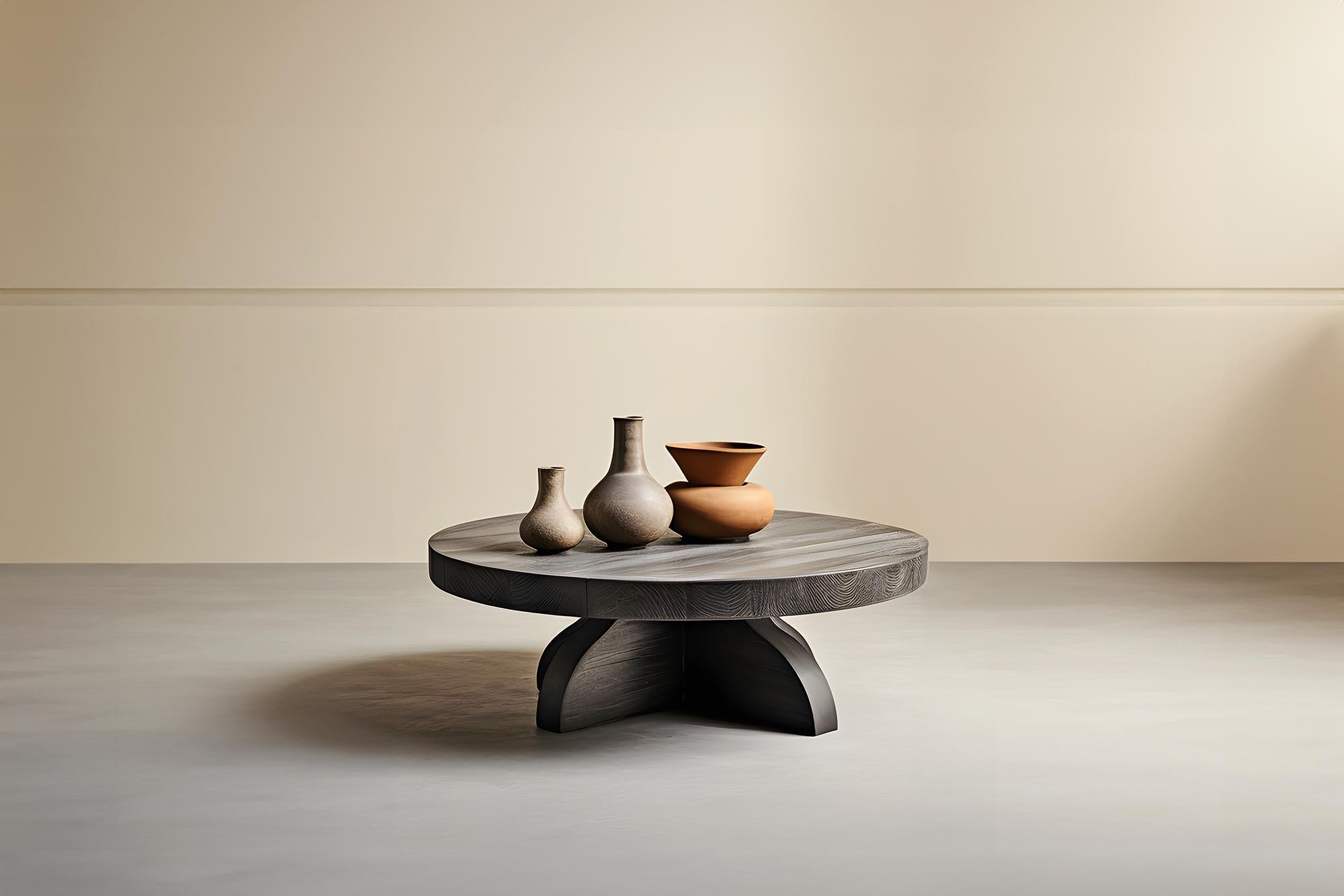 Mexican Black Fundamenta Abstract Table 57 Contemporary Oak Design by NONO For Sale