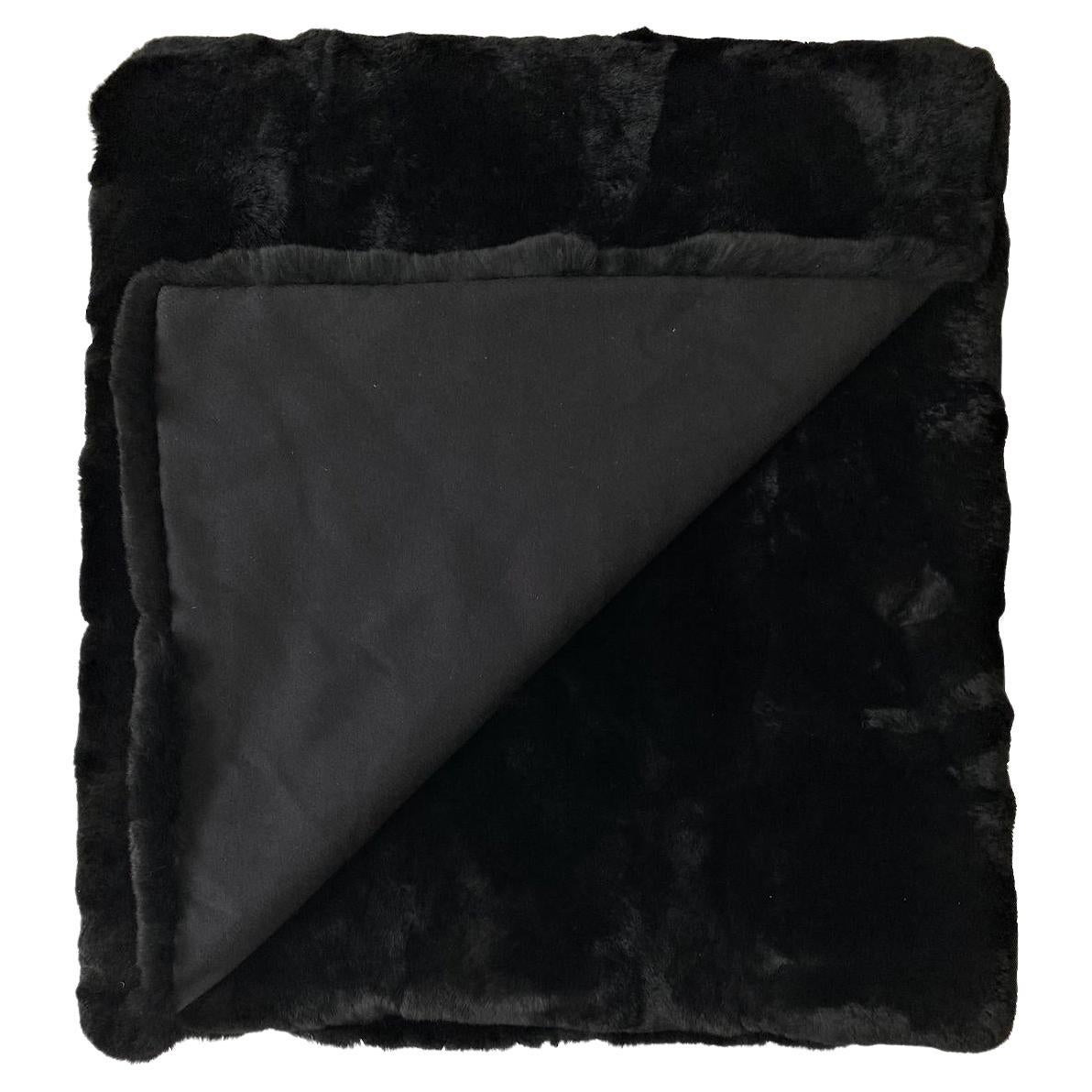 Manta de piel negra - Conejo Rex Personalizada a cualquier Tamaño o Color en venta