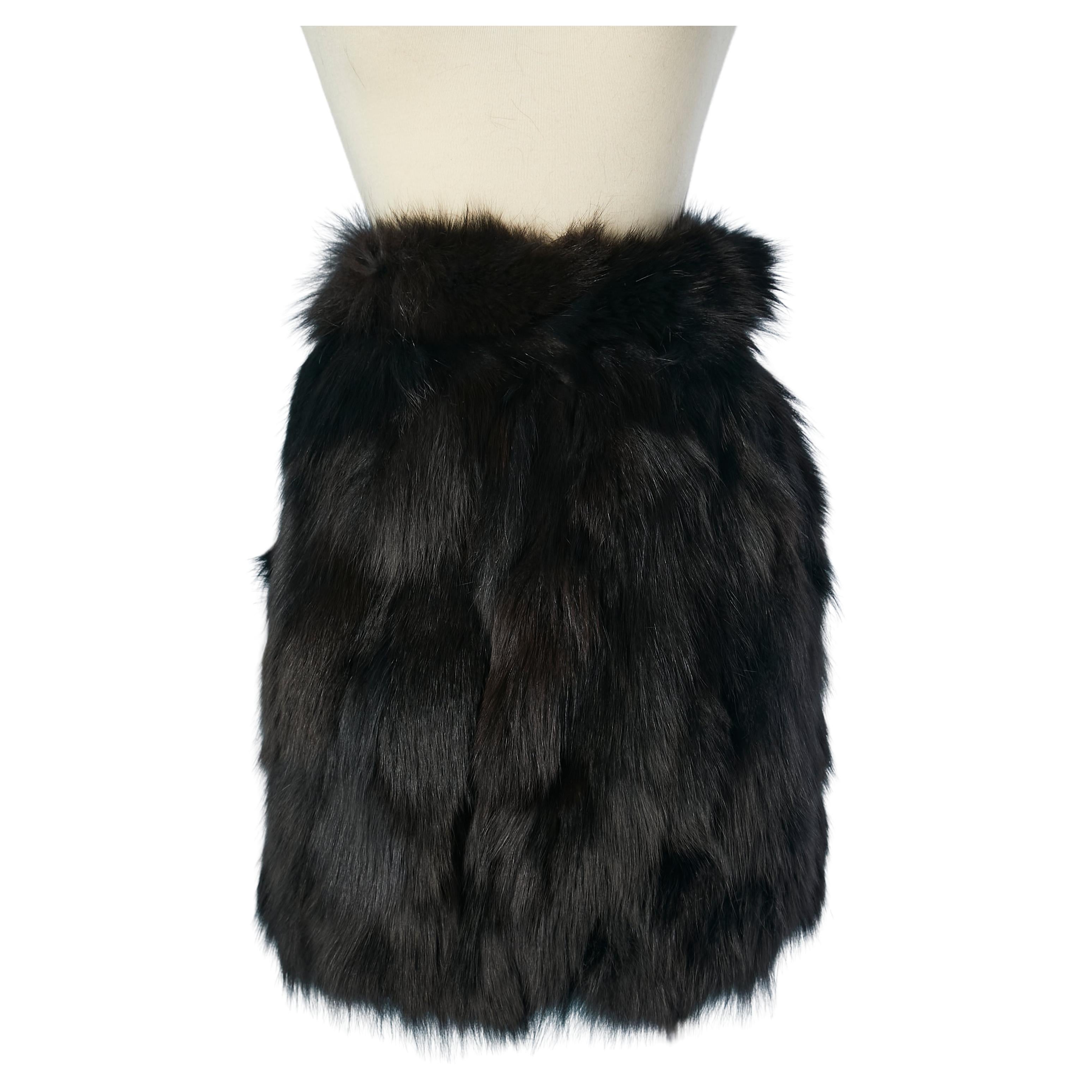 Black furs skirt Lecoanet Hémant  For Sale