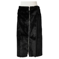 Black furs skirt with zip in the middle front Peachoo + Krejberg