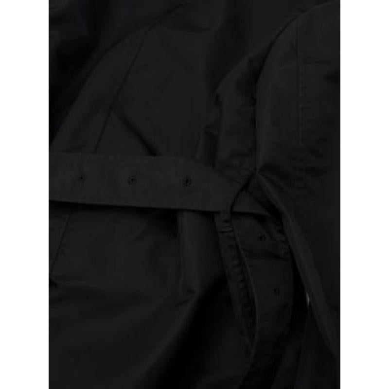 Women's Black gabardine short trench coat For Sale