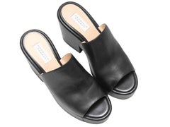 Black Gabriela Hearst Platform Slide Sandals Size 40