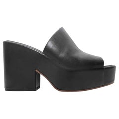 Black Gabriela Hearst Platform Slide Sandals Size 40