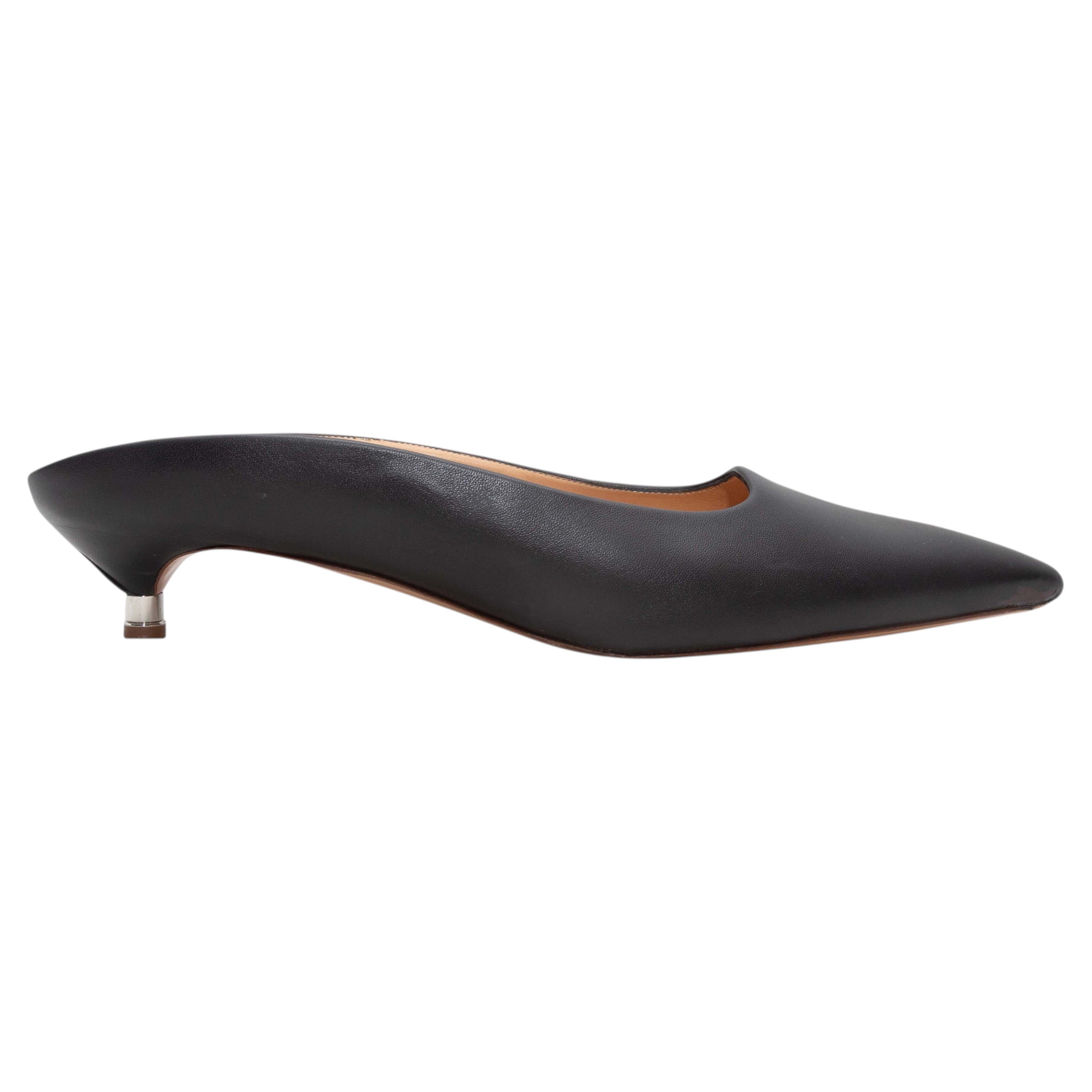 Black Gabriela Hearst Pointed-Toe Leather Mules For Sale