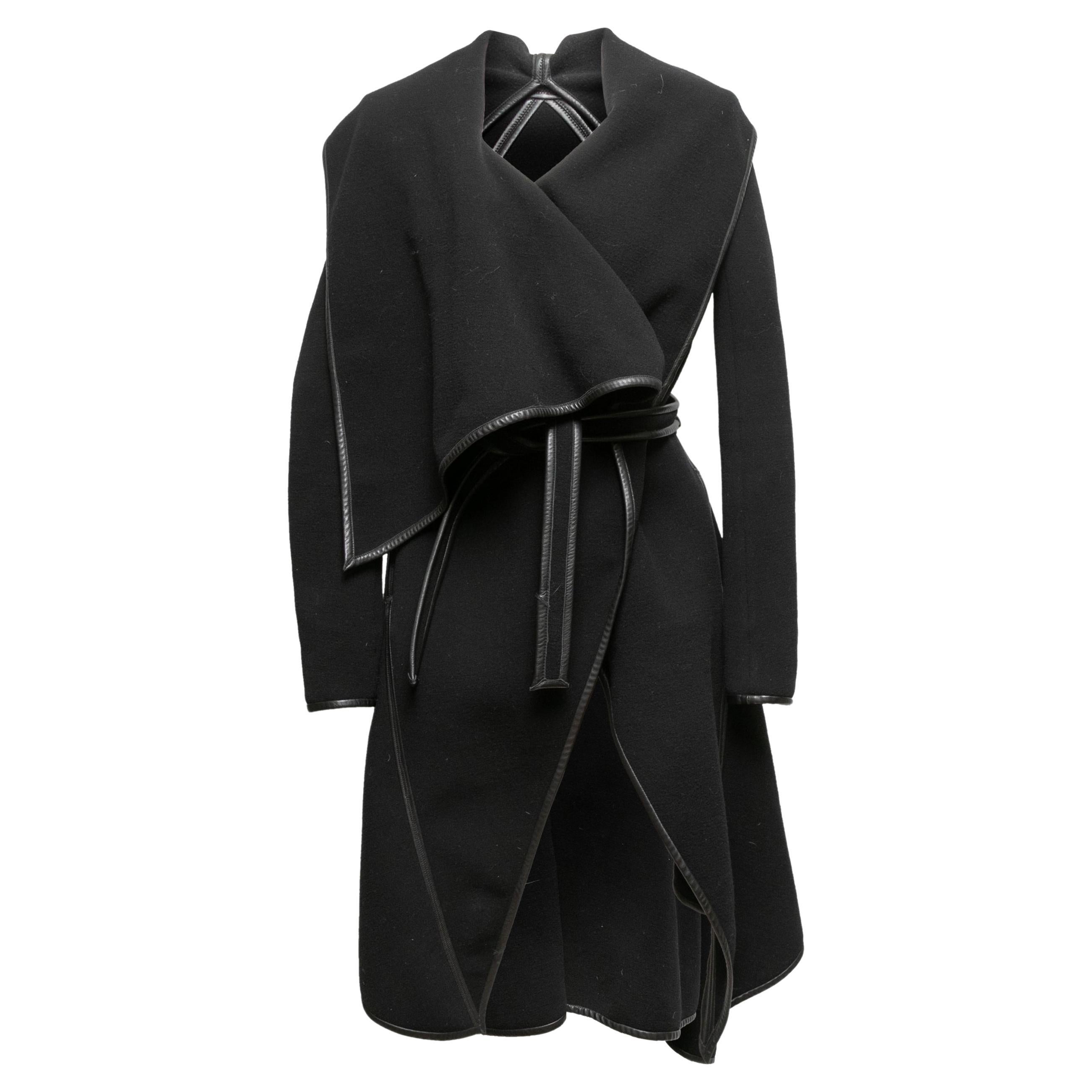 Black Gareth Pugh Wrap Coat Size US S For Sale