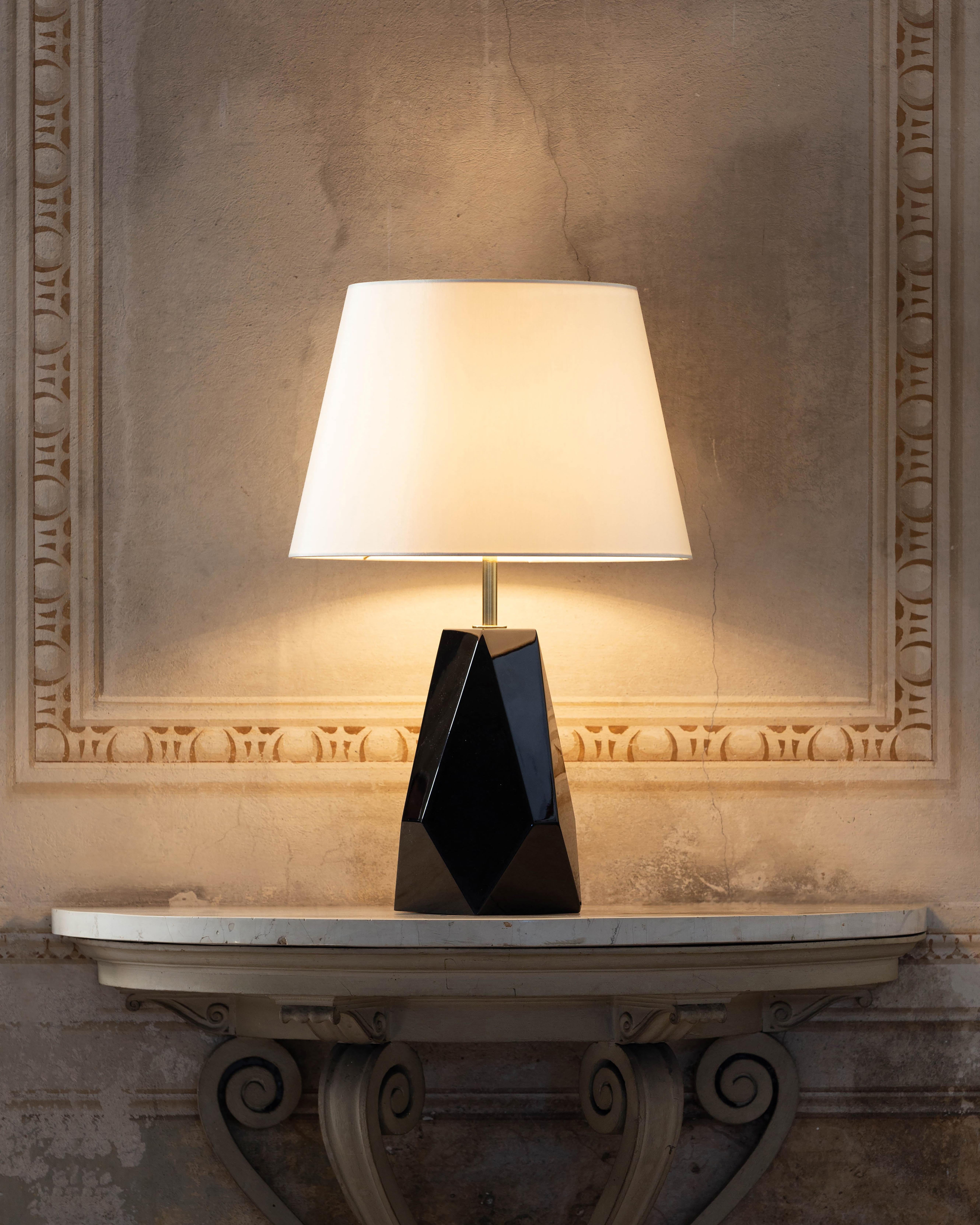 Postmoderne Lampe de table Gea noire de G.Luce en vente