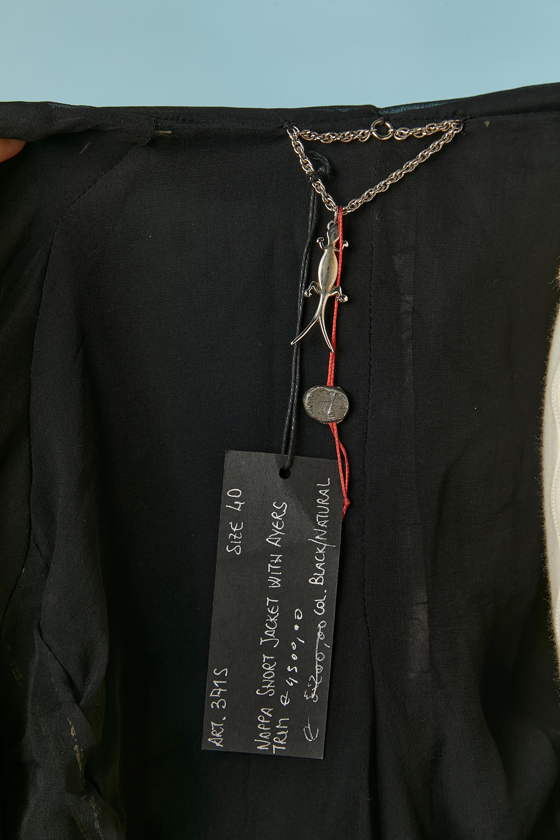 Black genuine leather jacket with hood SHIRO New with tag For Sale 1