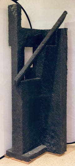 Black Geometric Sculpture by Ursula Meyer Conceptual Artist