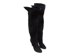 Black Gianvito Rossi Suede Heeled Over-The-Knee Boots Size 39