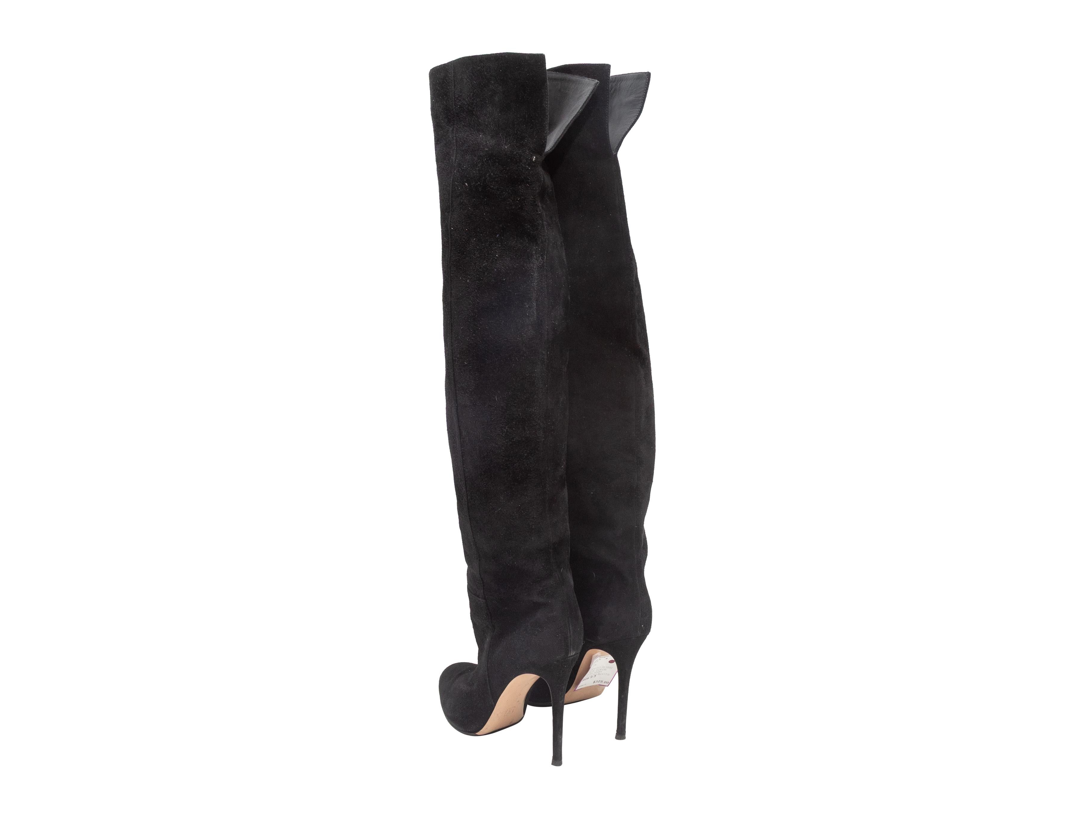 Black Gianvito Rossi Suede Heeled Over-The-Knee Boots Size 39 In condizioni buone in vendita a New York, NY