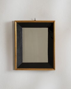 Black & Gilt Framed Wall Mirror, Wood & Glass, 19th Century, France