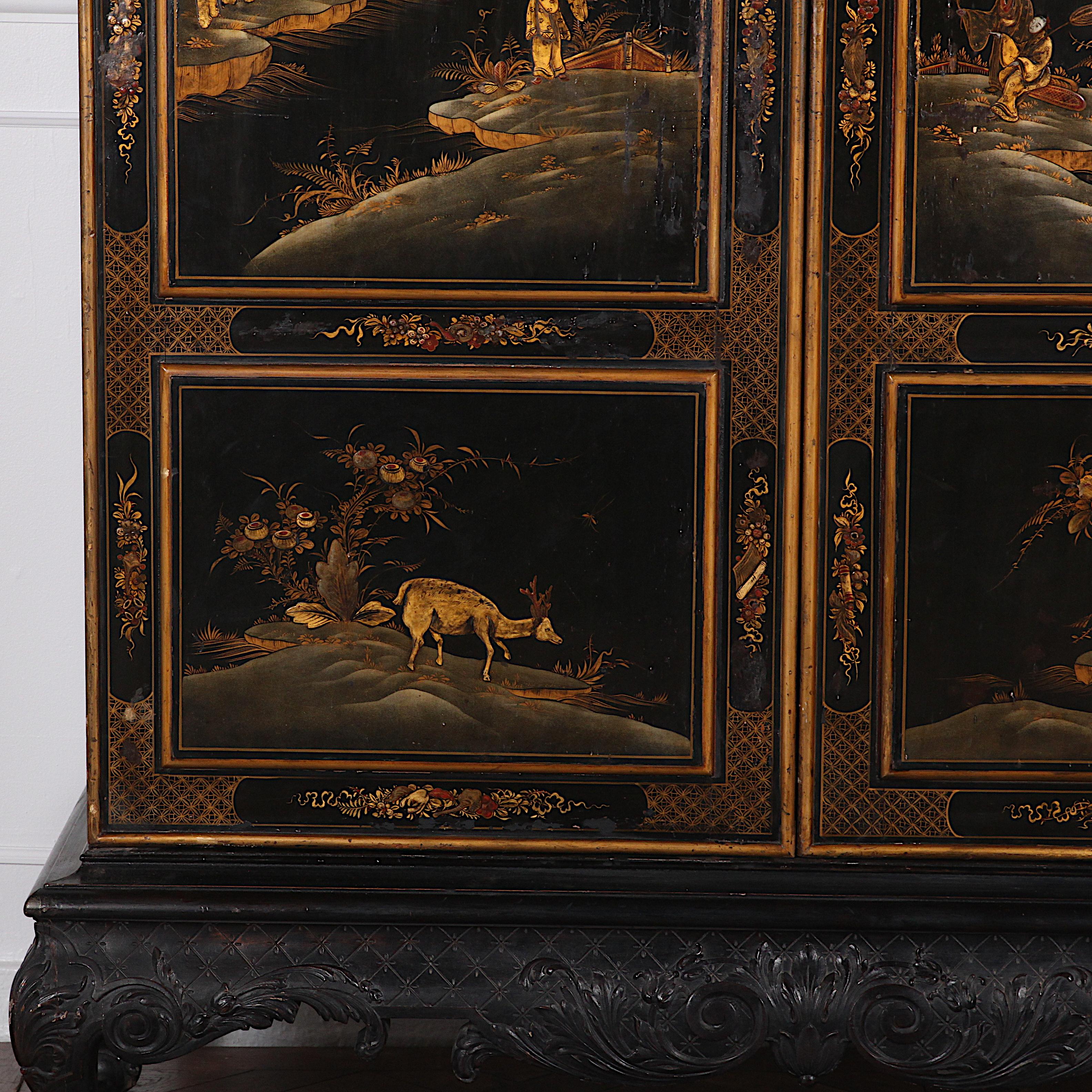 Black and Gilt Lacquered ‘Japanned’ Armoire from Paris 1