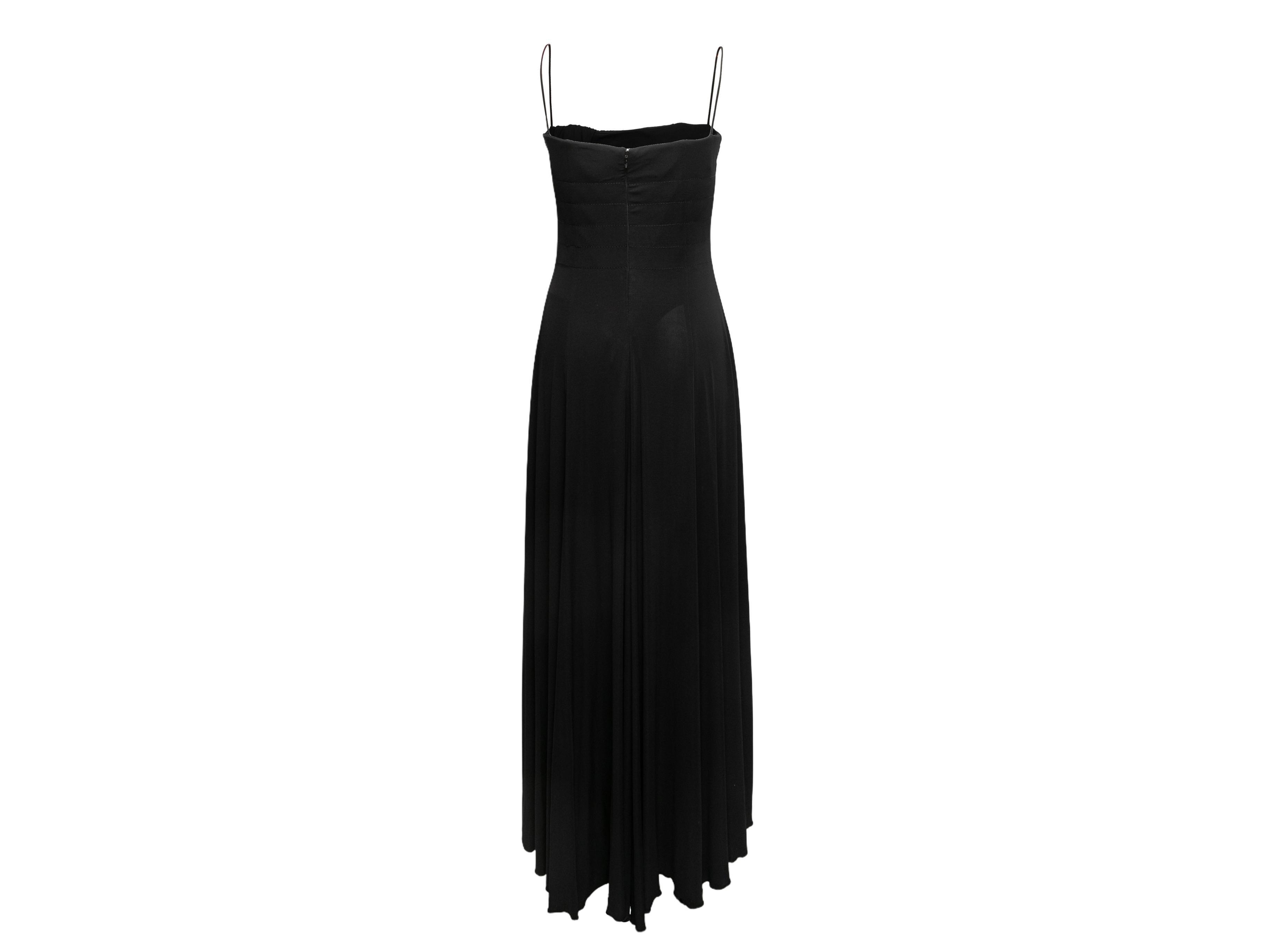 Black Giorgio Armani Long Sleeveless Gown Size IT 44 In Good Condition In New York, NY