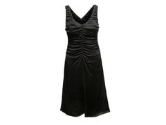 Schwarzes Giorgio Armani gerafftes ärmelloses Kleid Größe IT 42