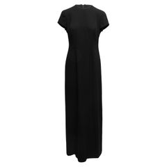 Schwarzes Giorgio Armani Maxikleid mit kurzen Ärmeln in Schwarz Größe IT 44