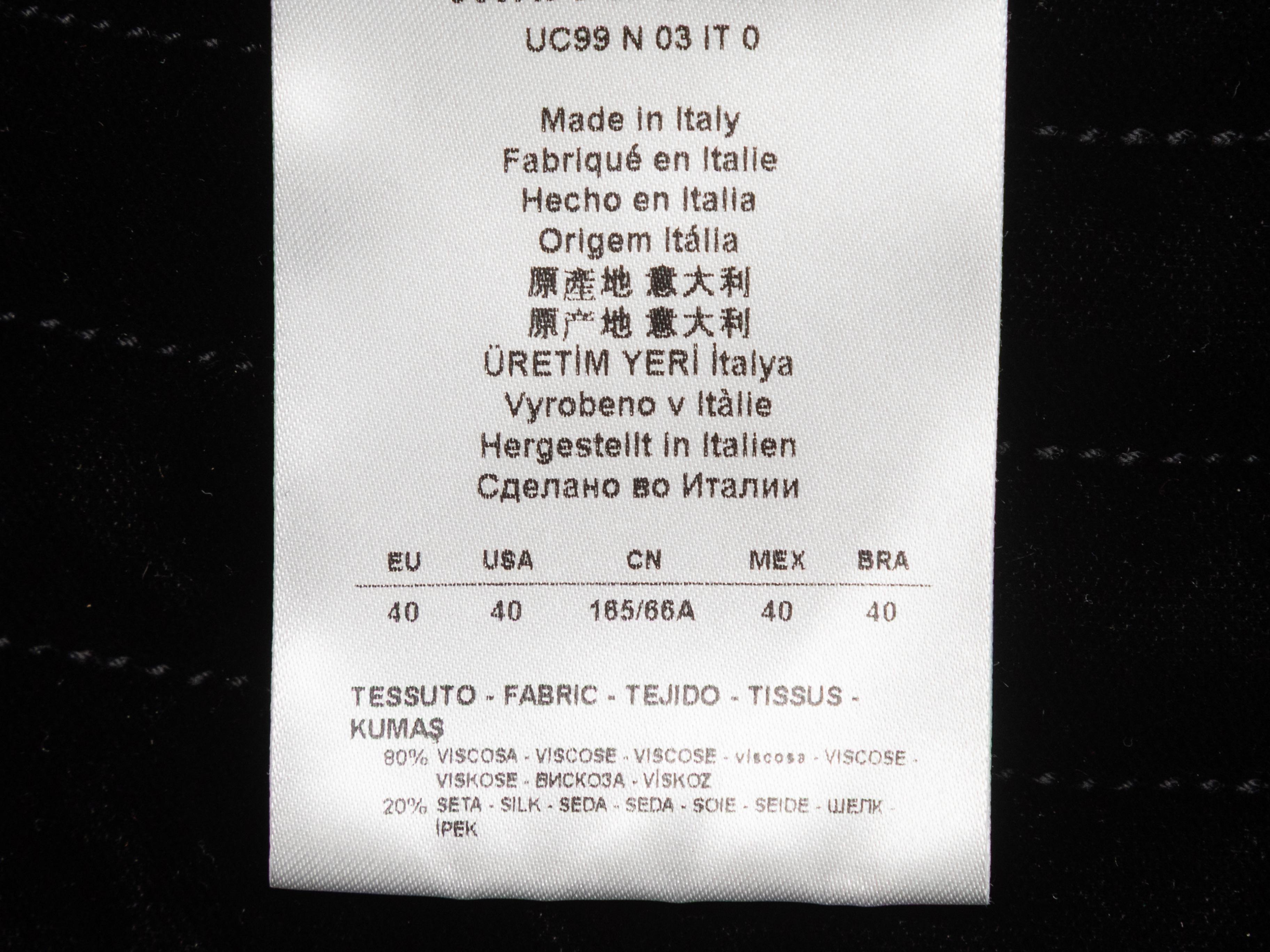 Pantalon fuselé en velours noir Giorgio Armani Taille IT 40 Pour femmes en vente