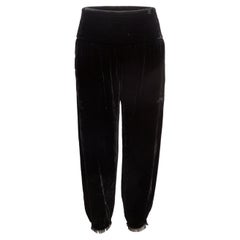 Black Giorgio Armani Velvet Tapered Pants Size IT 40