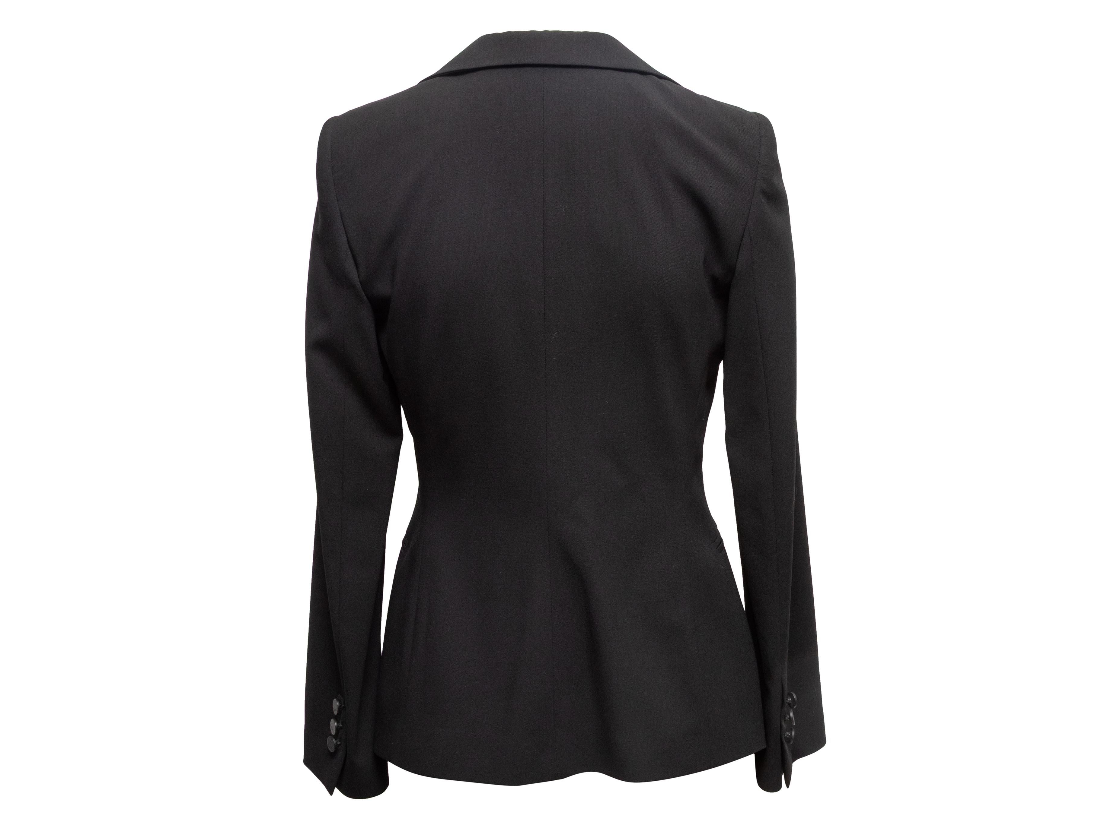 Noir Blazer noir en laine vierge Giorgio Armani Taille IT 38 en vente