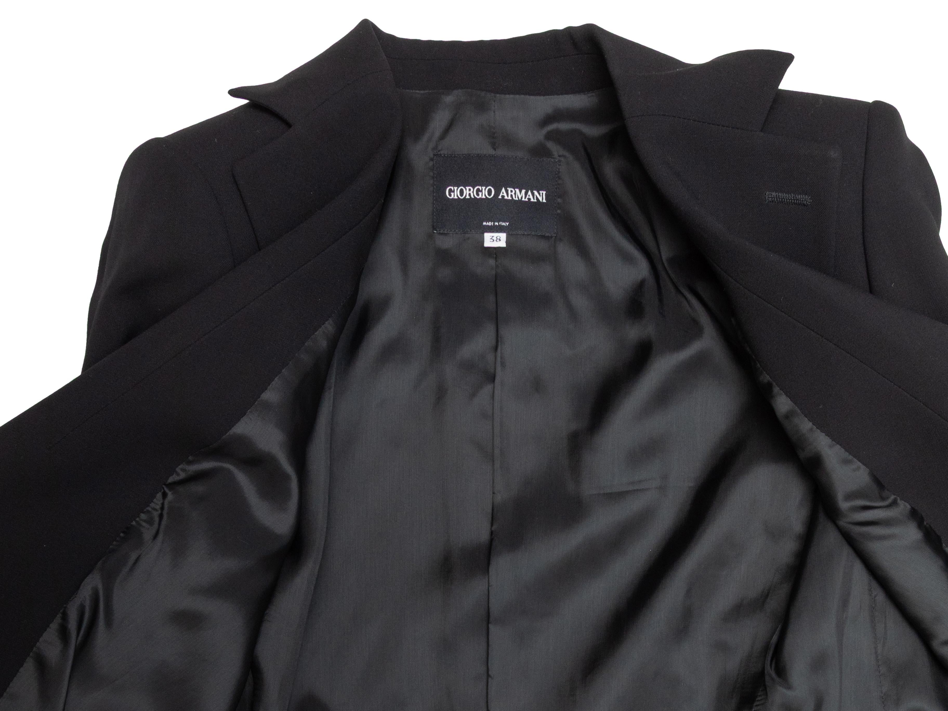 Blazer noir en laine vierge Giorgio Armani Taille IT 38 Bon état - En vente à New York, NY