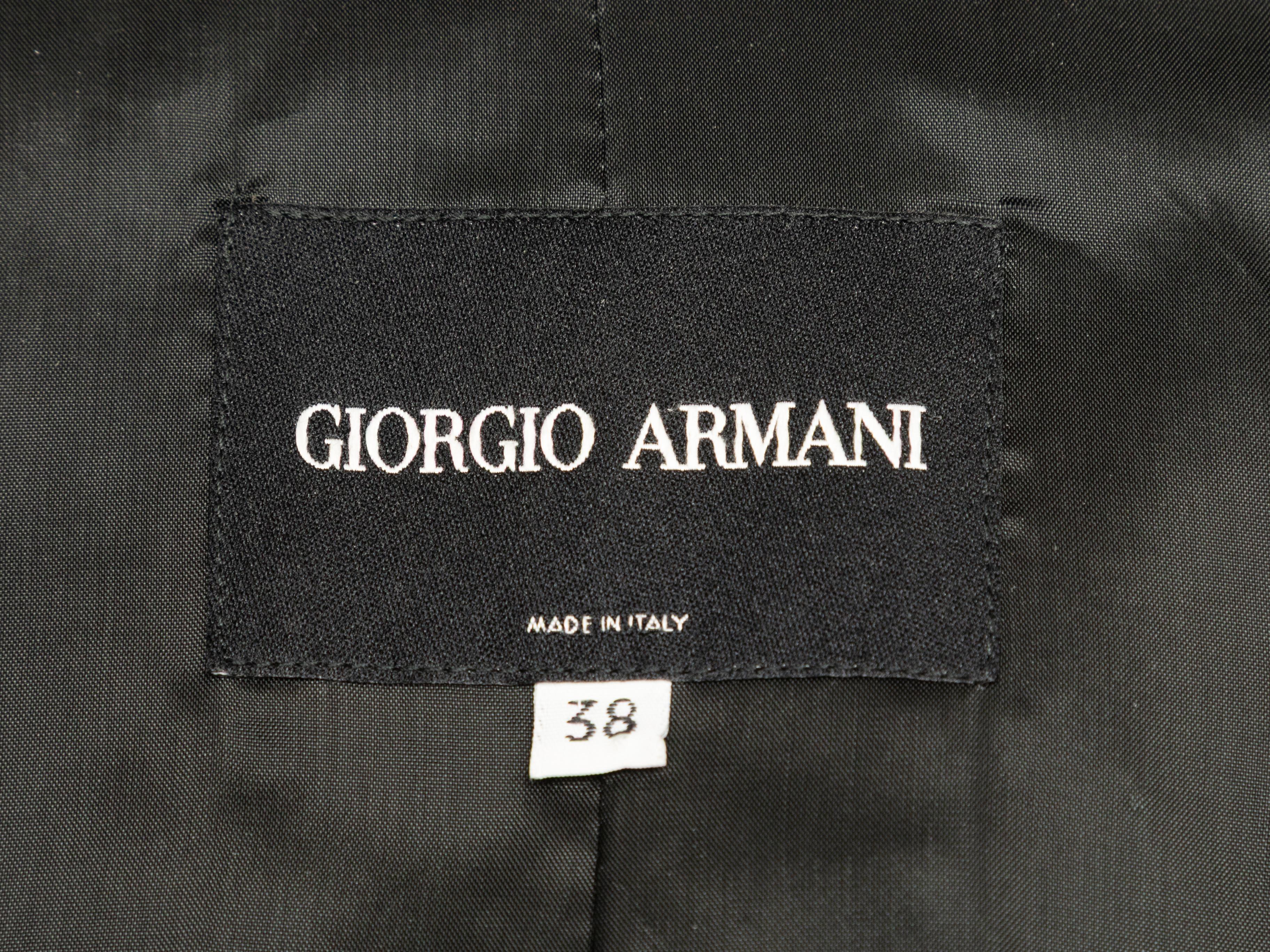 Blazer noir en laine vierge Giorgio Armani Taille IT 38 Pour femmes en vente
