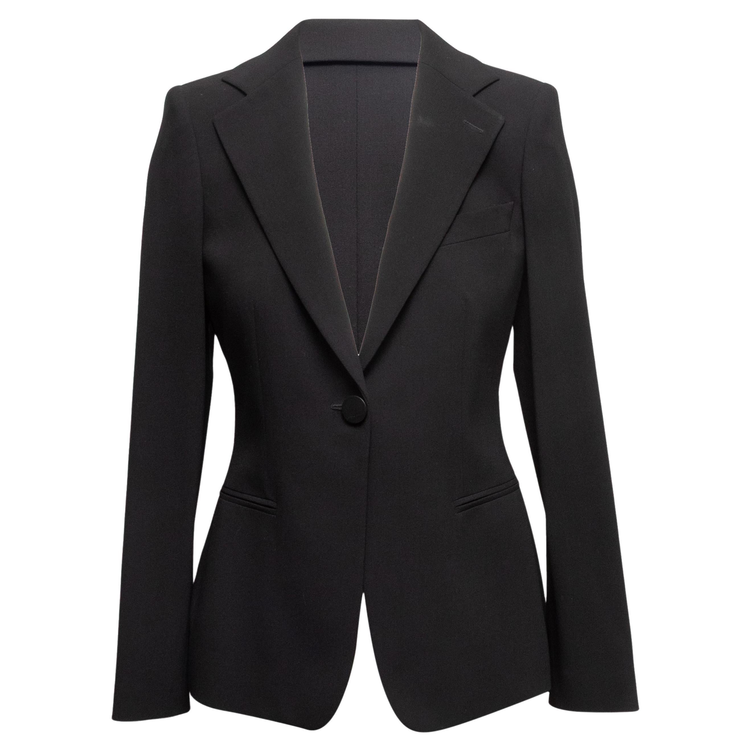 Black Giorgio Armani Virgin Wool Blazer Size IT 38