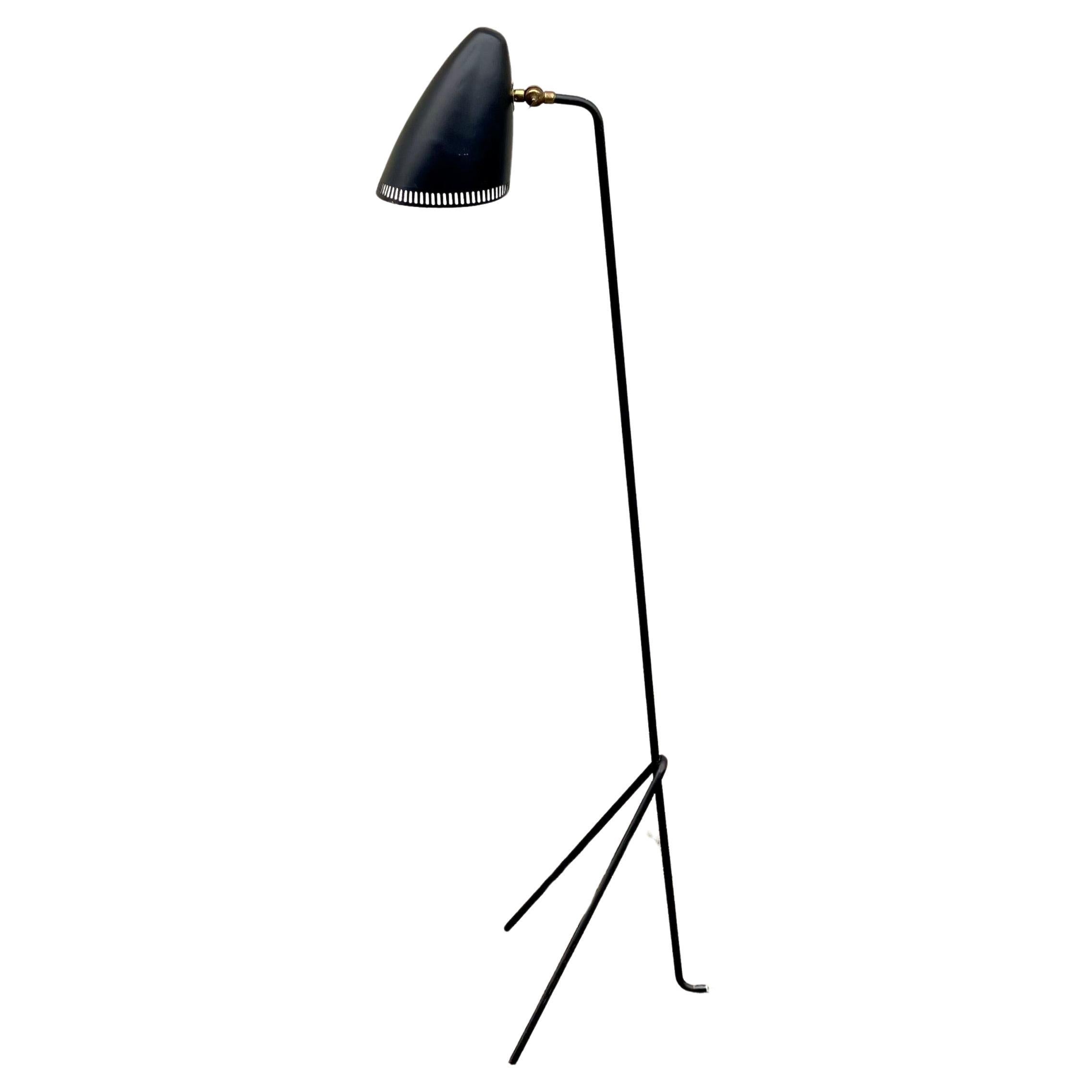 Schwarze Giraffe Stehlampe von Svend Aage Holm Sørensen, 1950er Jahre