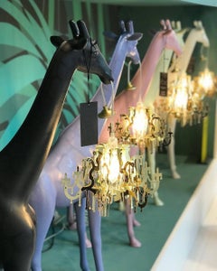 In Stock in Los Angeles, Black Giraffe in Love XS Chandelier by Marcantonio
