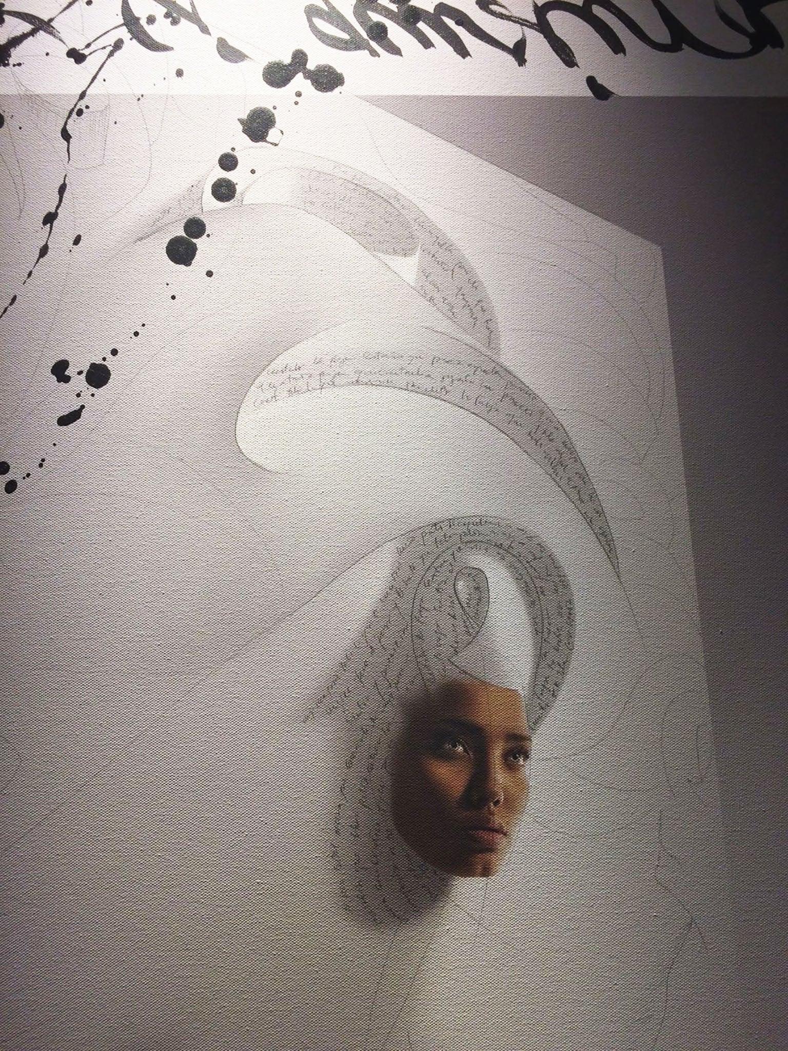 Black girl melting in origami head piece by Efren Isaza
Archival pigment print on canvas, intervened with paint, ink and intentionally scratched by the artist
Signed, titled, dated and annotated by the artist in pencil on verso
One of a