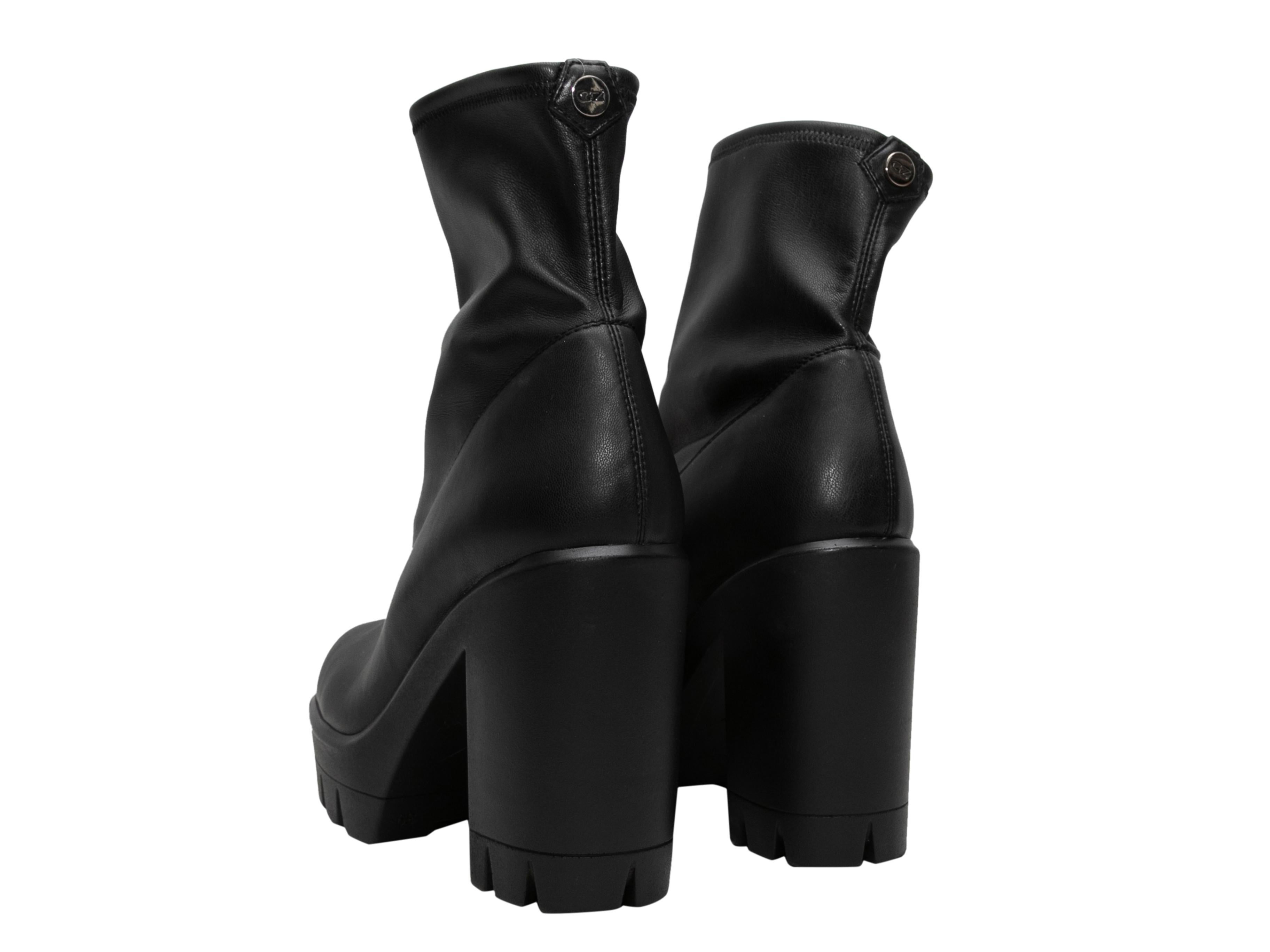 Women's Black Giuseppe Zanotti Chunky Leather Ankle Boots Size 39 For Sale