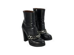 Black Givenchy Chain Leather Ankle Boots