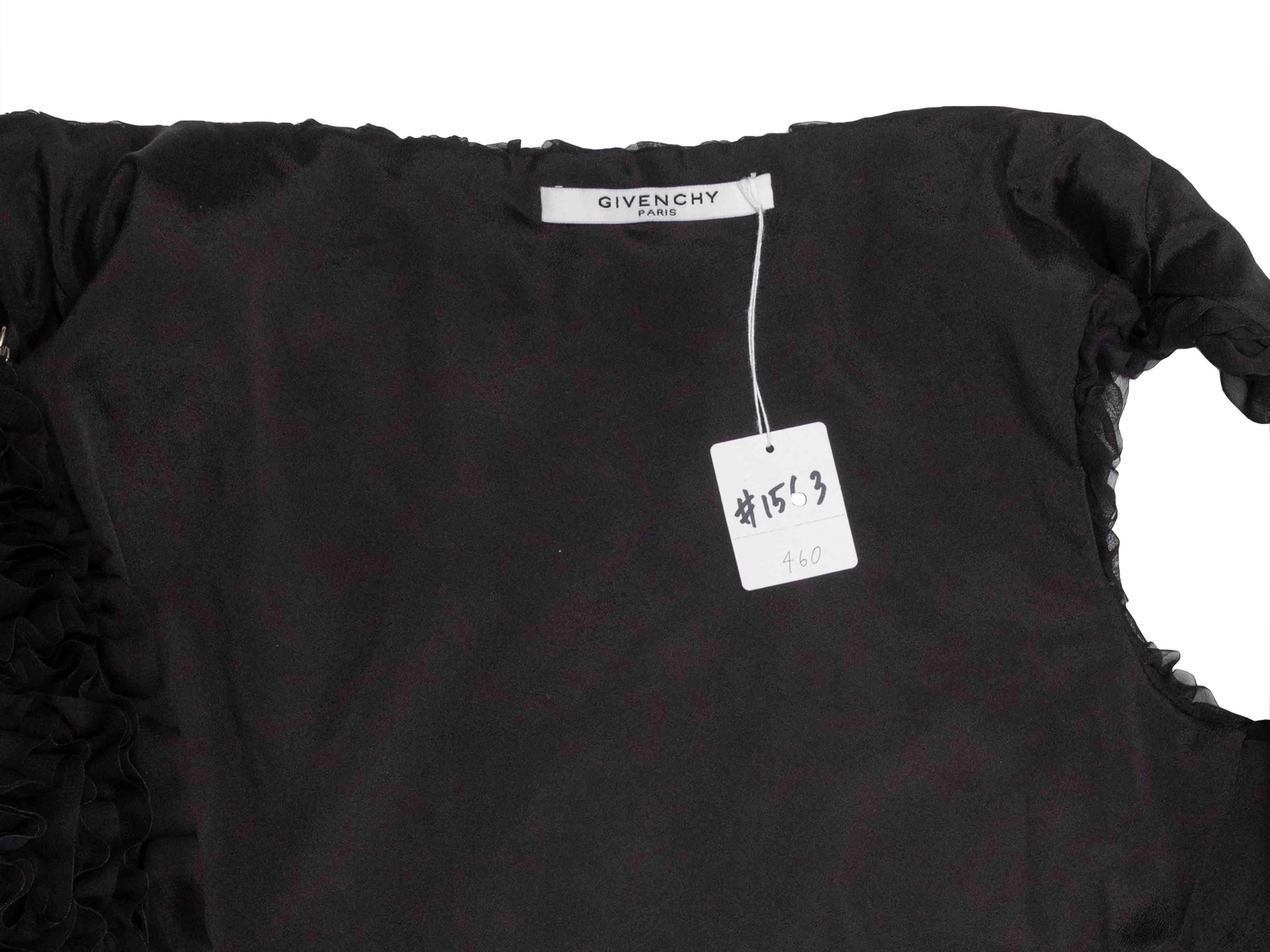 Schwarze Givenchy Rüschenweste mit Kettenbesatz Größe US S Damen im Angebot