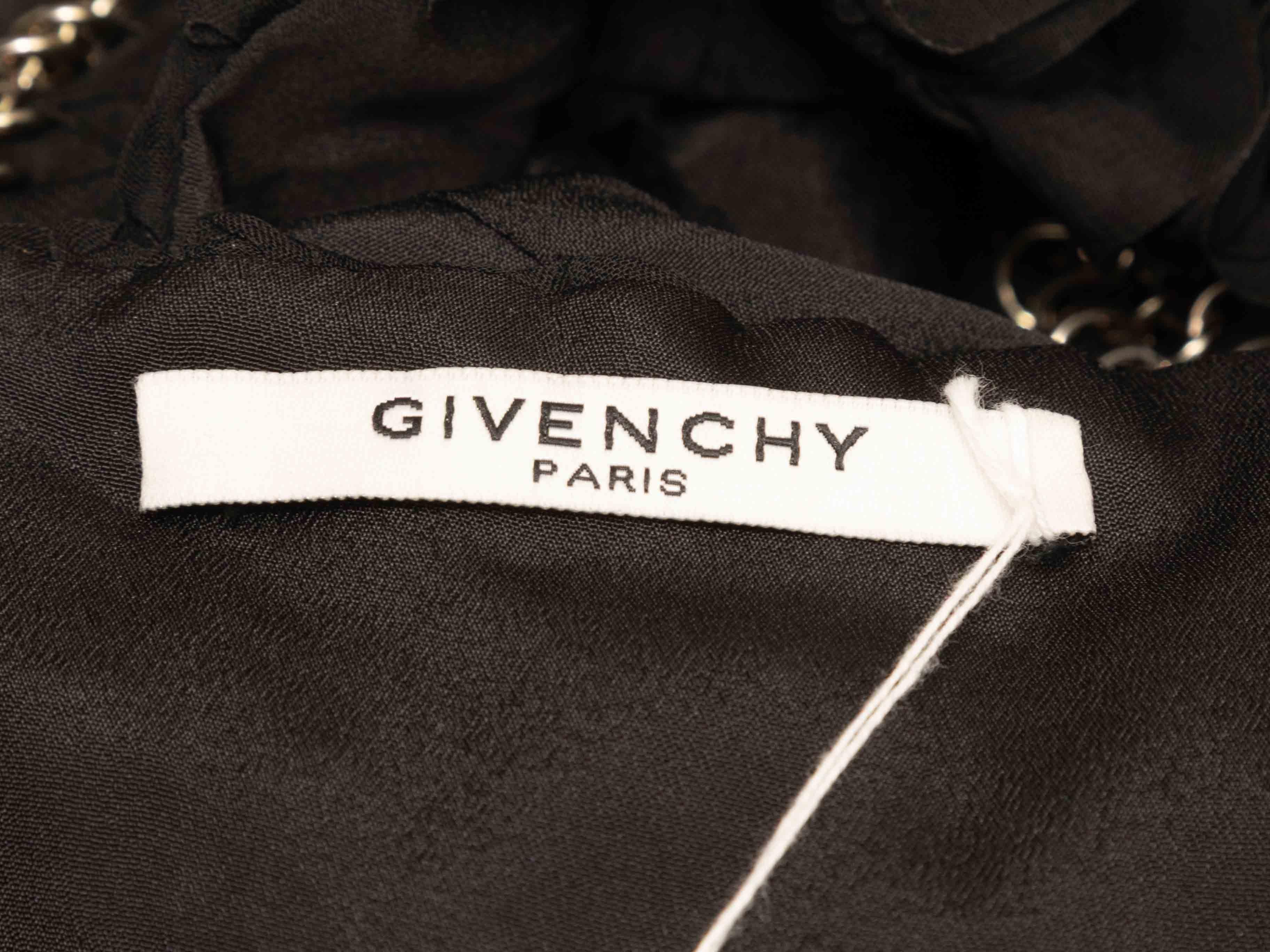 Schwarze Givenchy Rüschenweste mit Kettenbesatz Größe US S im Angebot 1