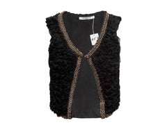 Gilet nero con catena e volant di Givenchy taglia US S
