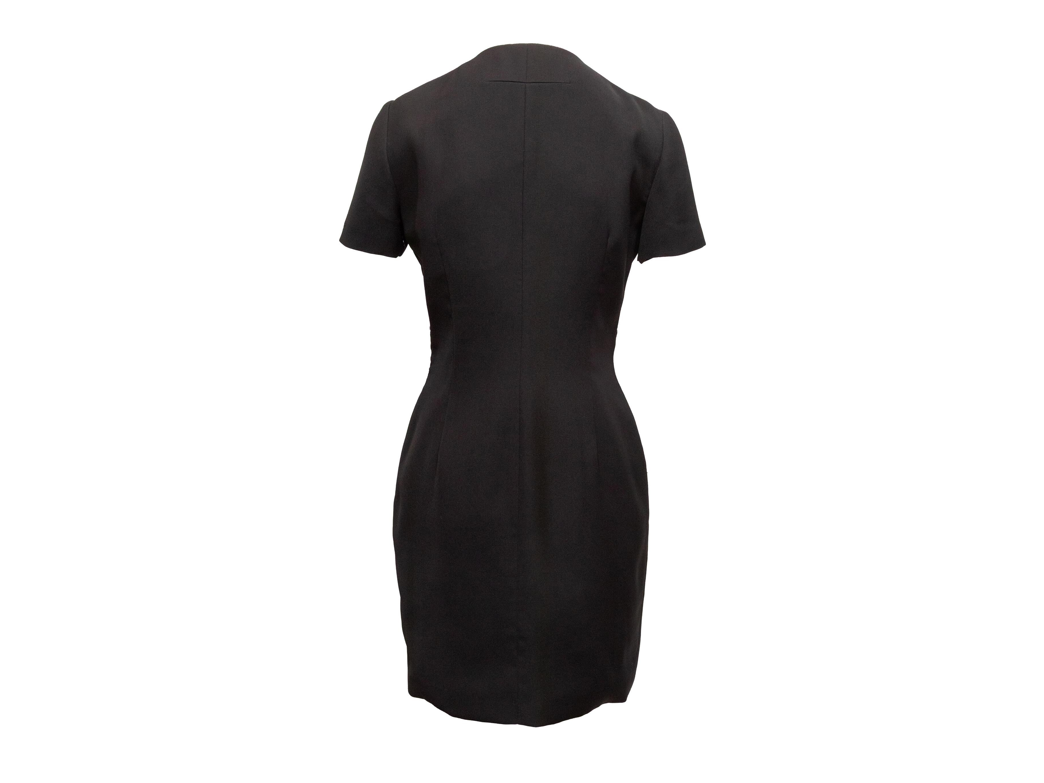 Black Givenchy Grommet-Embellished Short Sleeve Dress Size FR 42 In condizioni buone in vendita a New York, NY