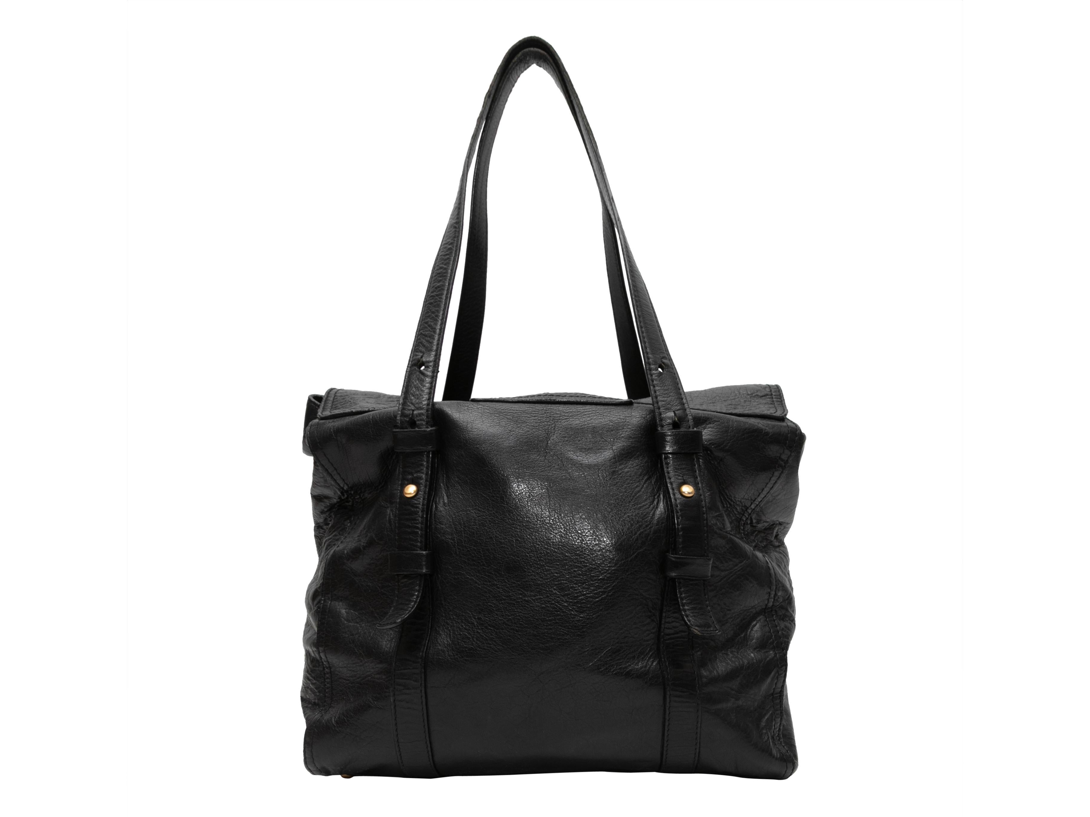 Black Givenchy Large Leather Buckle Tote In Good Condition For Sale In New York, NY