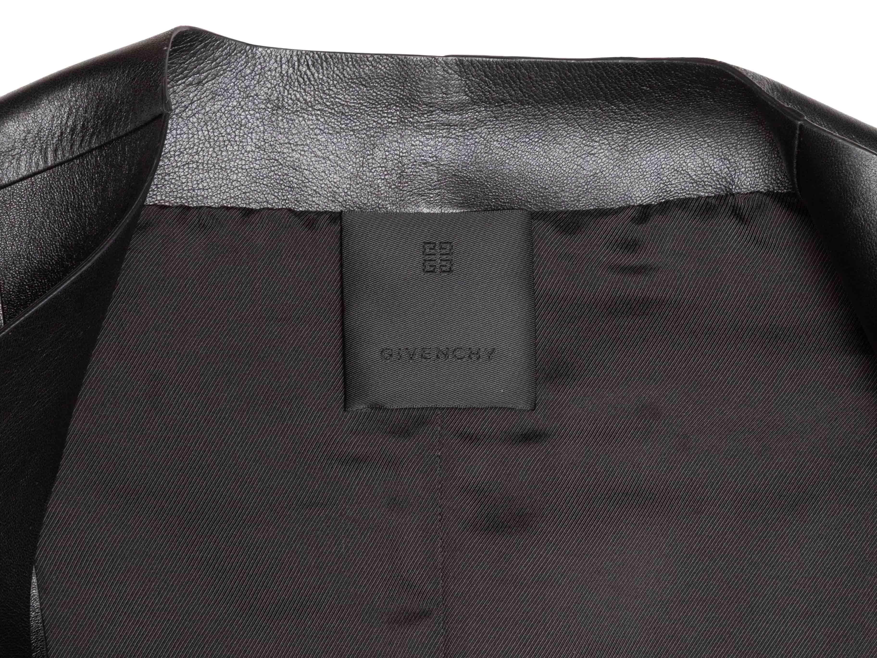 Schwarzes Givenchy ärmelloses Leder Ausschnitt Kleid Größe FR 36 im Angebot 3
