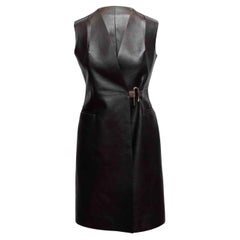 Robe sans manches en cuir à découpes Givenchy noir Taille FR 36