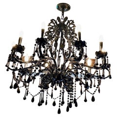 Black Glass 10-Light Chandelier