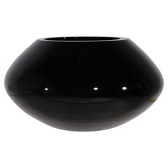 Vintage Black Glass Art Deco Bowl Att. to Sakier for Fostoria