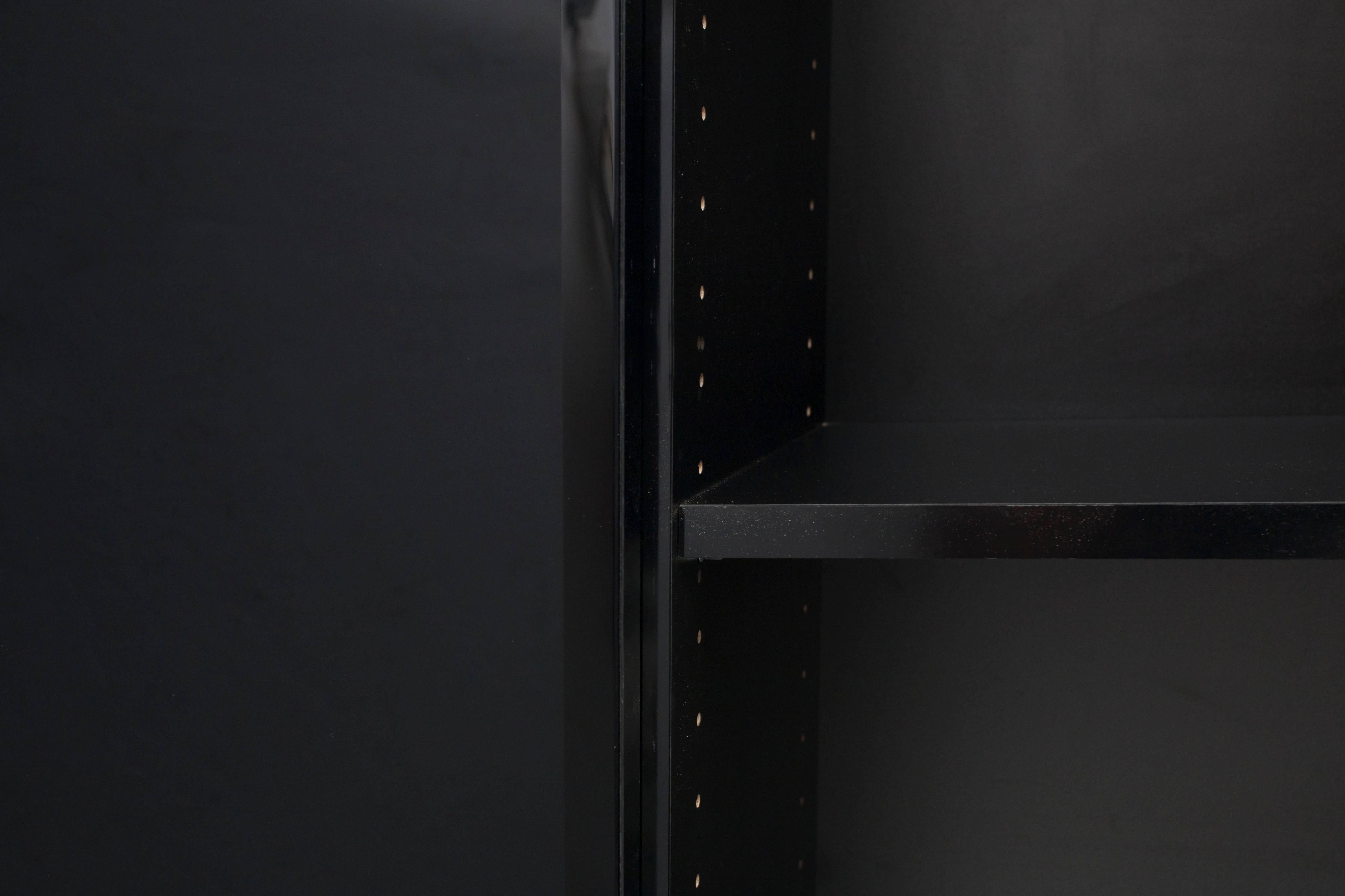 Black Glass and Brass Credenza 3