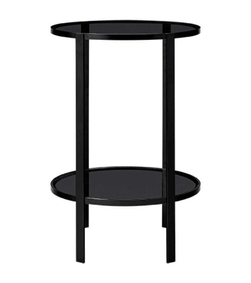 Modern Black Glass Contemporary Coffee Table For Sale