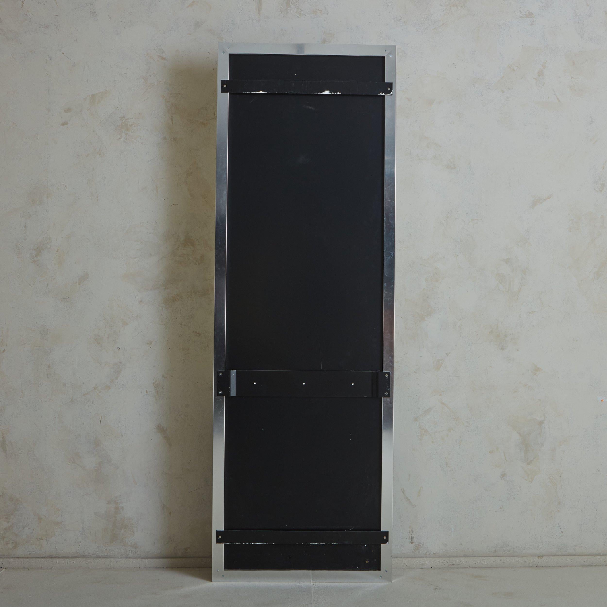 Black Glass Frame Wall Mount Entryway Mirror with Shelf, France 1980s For Sale 3