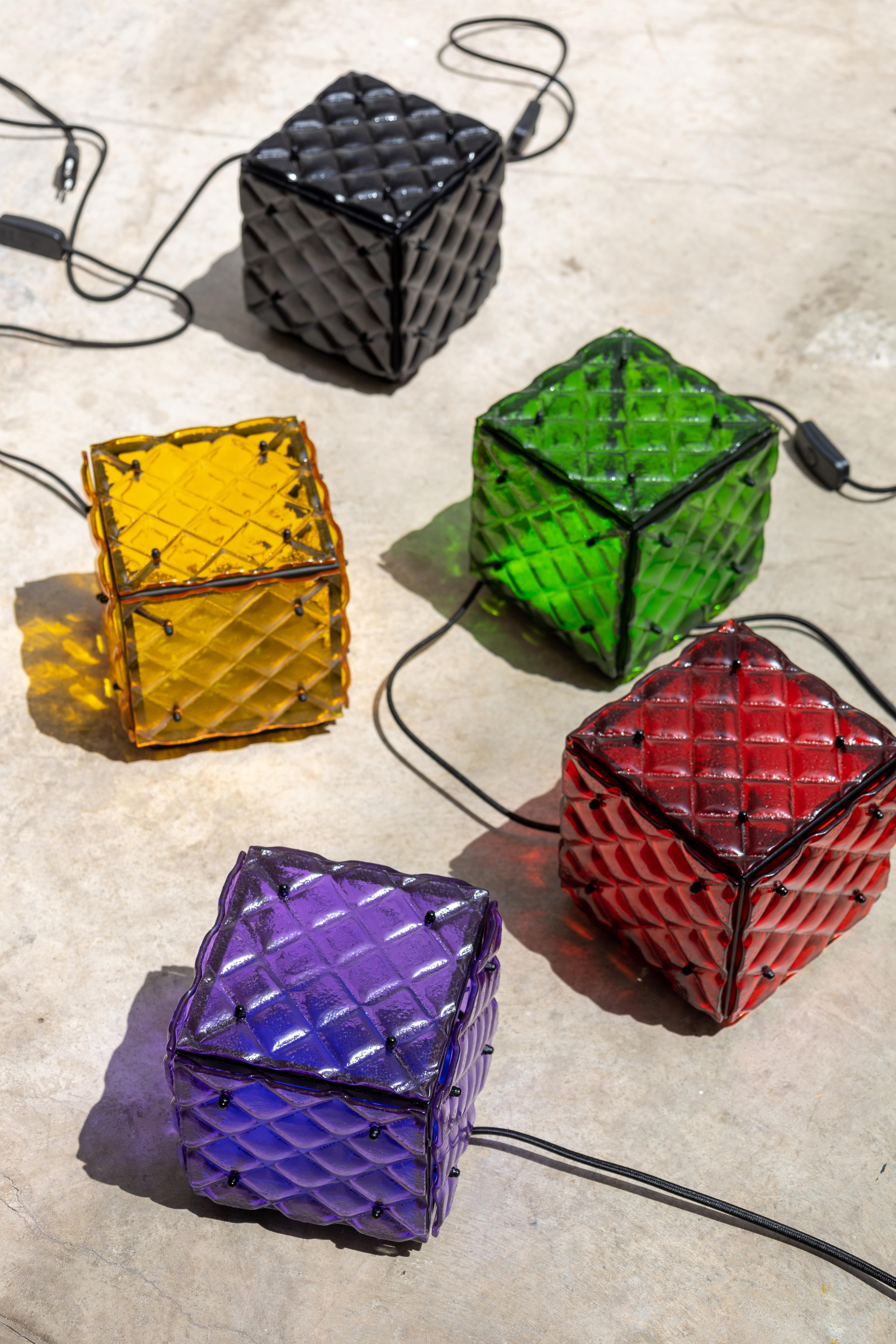 Spagnolo Lampada in vetro nero in vendita