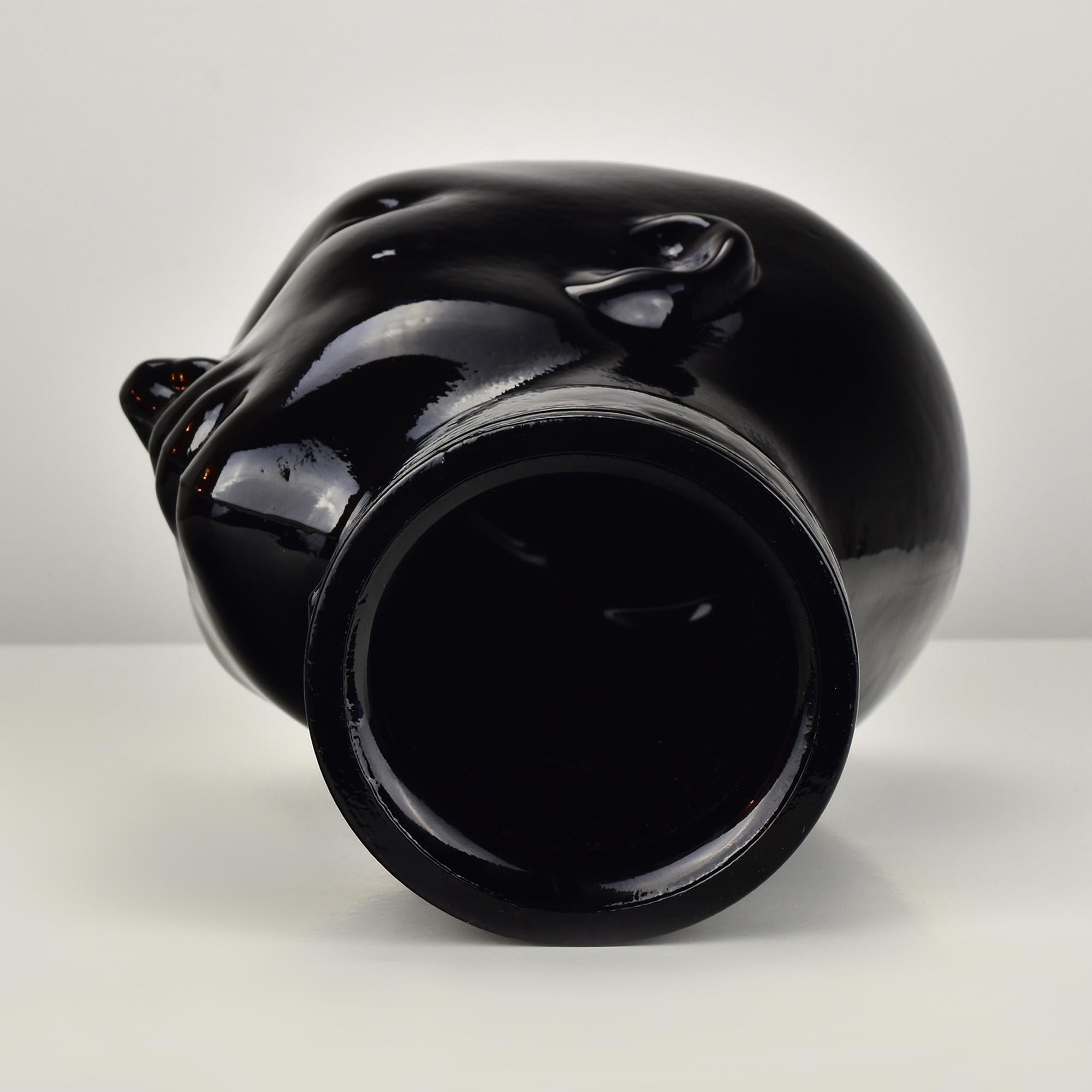 Black Glass Mannequin Head Sculpture, 1970s German Decorative Design For Sale 2