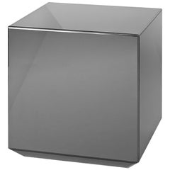 Black Glass Mirror Table