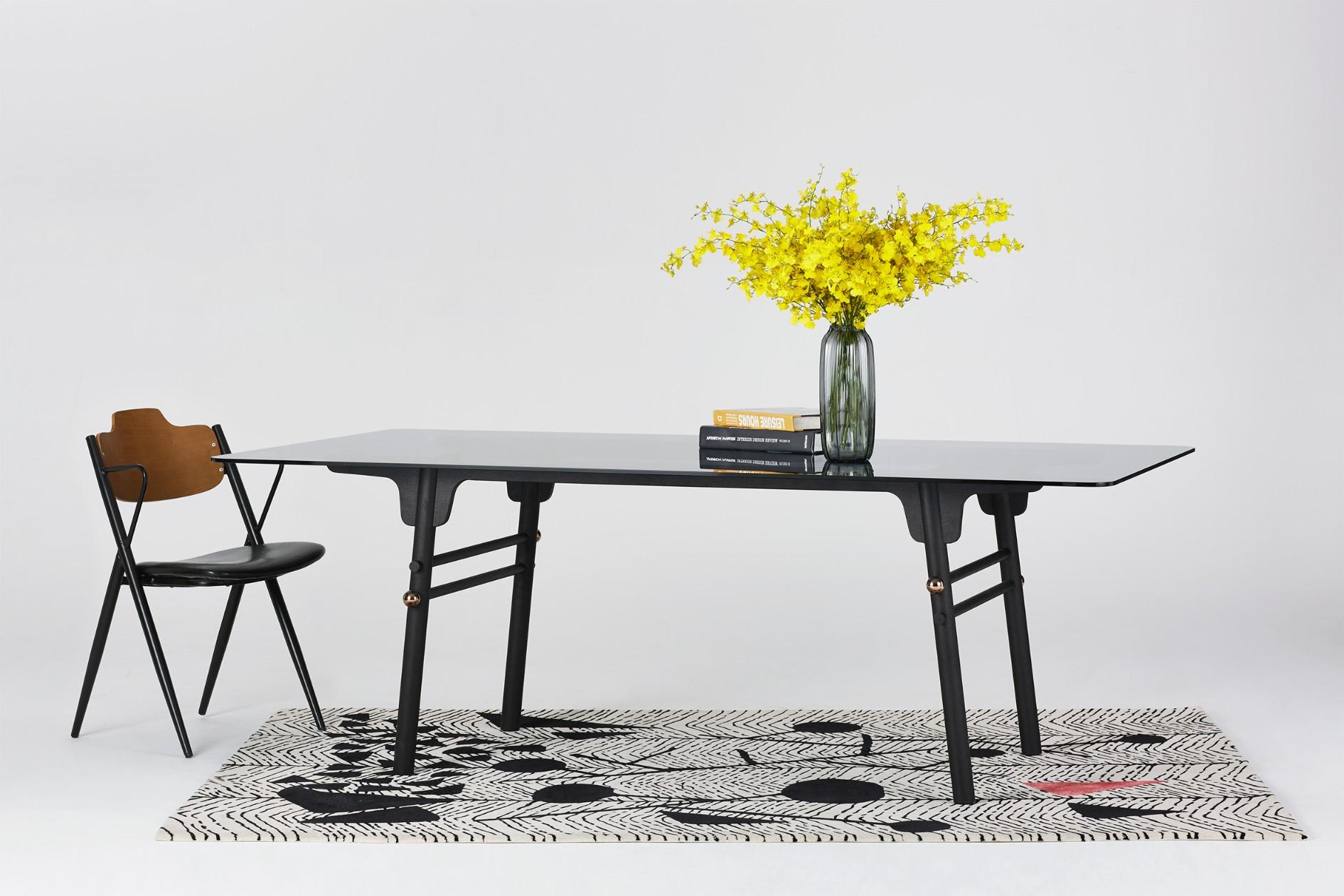 Modern Black Glass Table by Arik Levy
