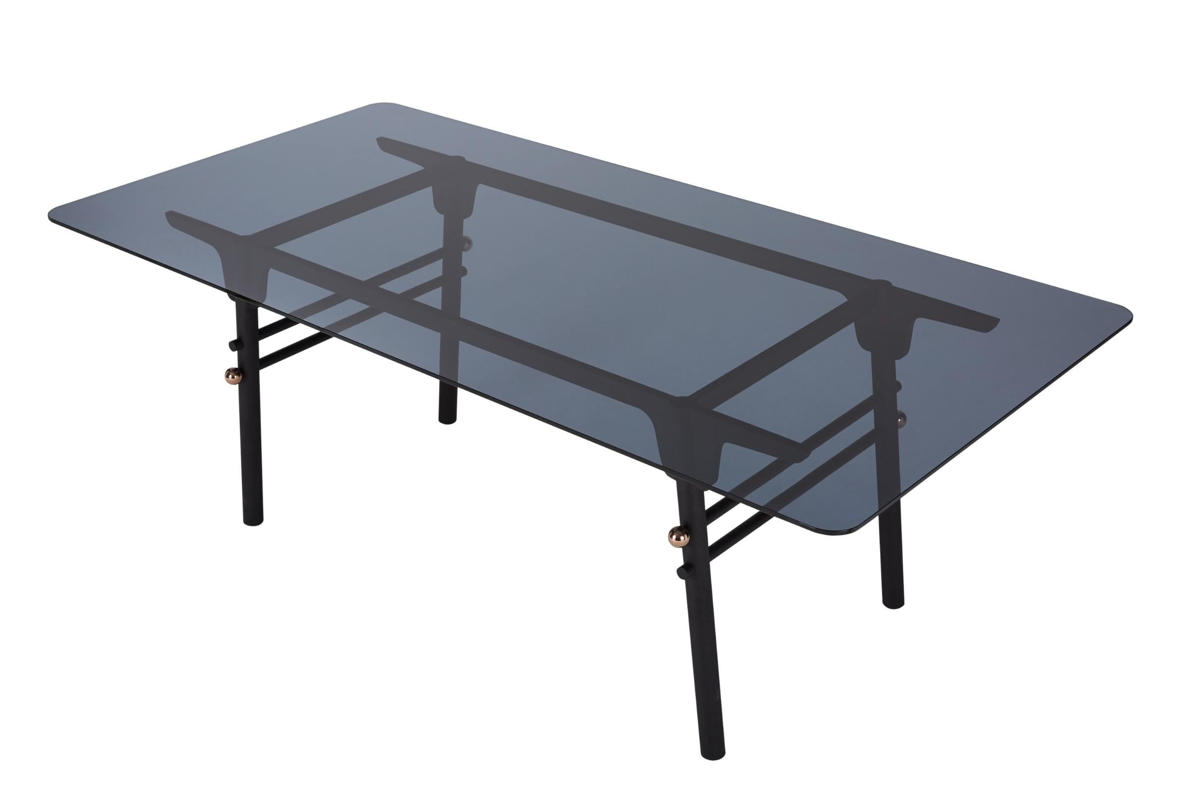 French Black Glass Table by Arik Levy